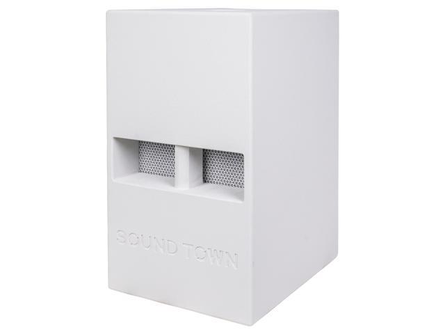 Sound Town 2-Pack 12 800 Watts Powered PA DJ Subwoofers with Folded Horn Design Birch Plywood White (CARME-112SWPW-PAIR) - image 4