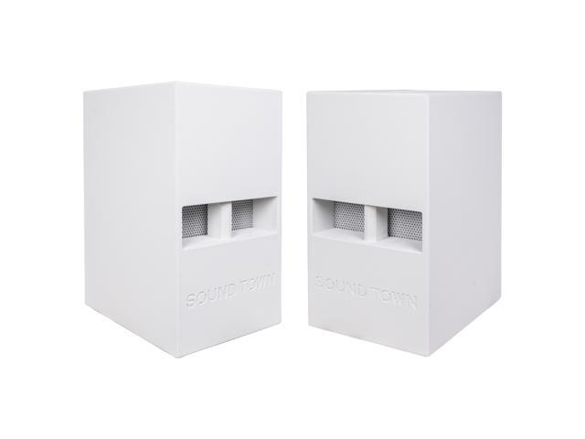 Sound Town 2-Pack 12 800 Watts Powered PA DJ Subwoofers with Folded Horn Design Birch Plywood White (CARME-112SWPW-PAIR) - image 2