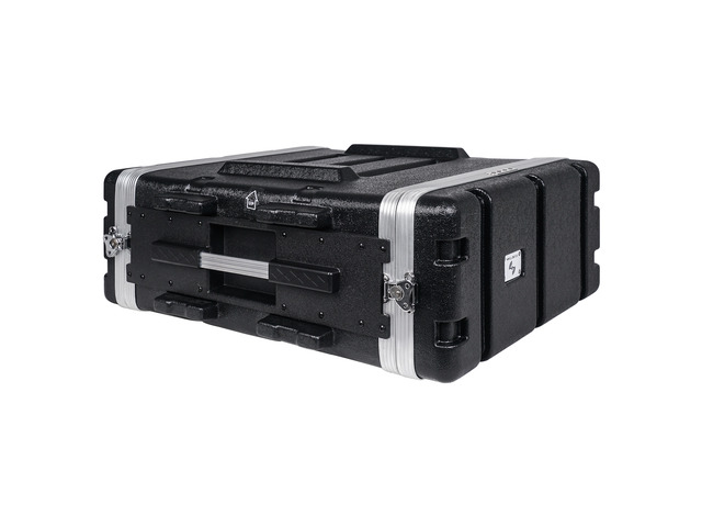 Sound Town Lightweight 4U PA DJ Rack/Road Case with ABS Construction, 19 Depth and Heavy-Duty Latches (STRC-A4U)