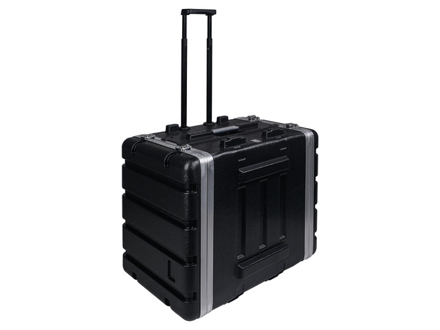 Sound Town Lightweight 8U PA DJ Rack/Road Case with 7U Rack Space, ABS Construction, 19 Depth, Retractable Handle, Wheels and Heavy-Duty Latches...