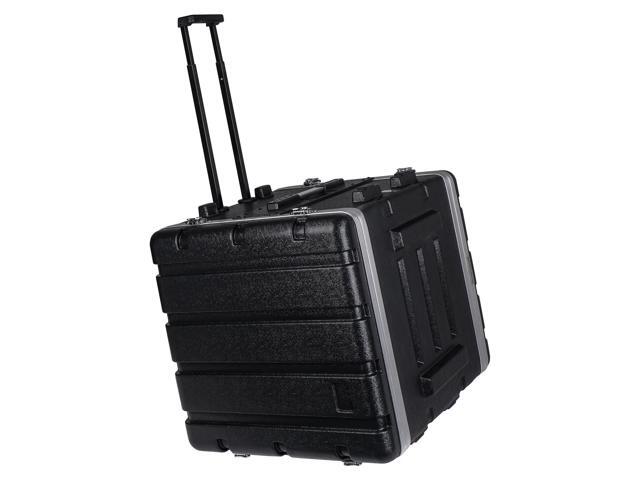 Sound Town Lightweight 10U PA DJ Rack/Road Case with 9U Rack Space, ABS Construction, 19 Depth, Retractable Handle, Wheels and Heavy-Duty Latches...