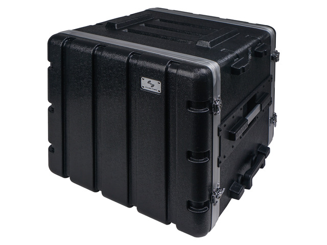 Sound Town Lightweight 10U PA DJ Rack/Road Case with 9U Rack Space, ABS Construction, 19 Depth, Retractable Handle, Wheels and Heavy-Duty Latches...