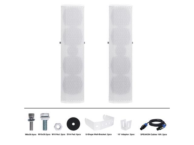 Sound Town Pair of Passive Wall-Mount Column Mini Line Array Speakers with 4 x 5” Woofers White for Live Event Church Conference Lounge CARPO-V5W - image 7