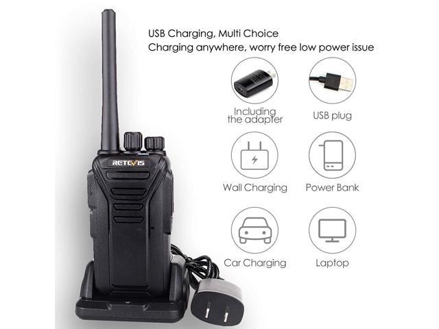 Retevis RT27 Walkie Talkies for Adults Rechargeable Long Range 2 Way Radio Anti Fall 22 CH VOX Two Way Radio(Black,5 Pack)