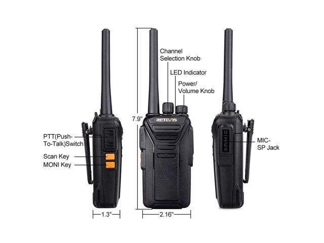 Retevis RT27 Walkie Talkies for Adults Rechargeable Long Range 2 Way Radio Anti Fall 22 CH VOX Two Way Radio(Black,5 Pack)