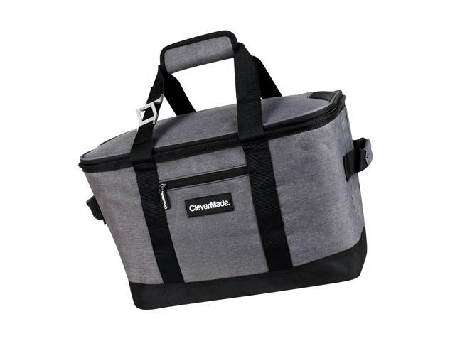 CleverMade Collapsible Cooler Bag: Insulated Leakproof 50 Can Soft Sided Port...