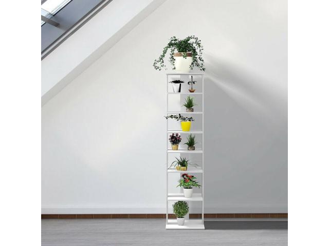 Costway Wooden Shoes Storage Stand 7 Tiers Shoe Rack Organizer Multi-shoe Rack Shoe box White