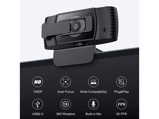 Webcam with Microphone, Wansview Autofocus HD 1080P USB PC Web Camera with Privacy Cover for Laptop Computer Desktop, for Live Streaming, Zoom,...