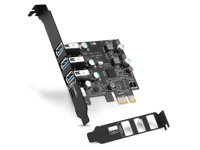 Pci-E Usb C Card 4-Ports(1X Usb-C - 3X Usb-A ) Usb 3.0 Expansion Card,Internal Converter For Desktop Pc Host Card,Support Windows 10/8/7/Xp And...