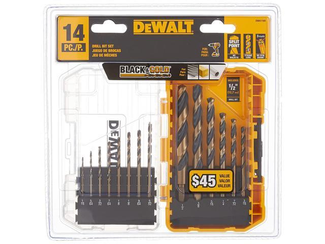 Photos - Other Power Tools DeWALT Drill Bit Set, Black And Gold, 14-Piece  DWA1184 (Dwa1184)