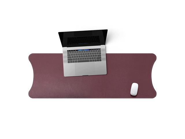 Desk Pad Blotter Protector 115X40Cm Pu Leather Desk Mat Laptop Keyboard Mouse Pad With Comfortable Writing Surface Waterproof Writing Mat (Burgundy)