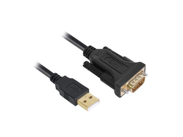 Usb To Serial Adapter, Usb 2.0 To Rs-232 Male 9-Pin Db9 Cable, 3.3Ft, Ftdi Ft232 Chipset, 250Kbps, 24K Gold Gilded, Taa Compliant, Esd Protection,.