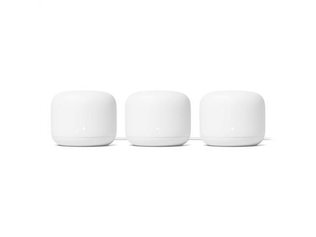 Google Nest WiFi Router 3 Pack 2nd Generation 4x4 AC2200 Mesh Wi-Fi Routers with 6600 Sq Ft Coverage