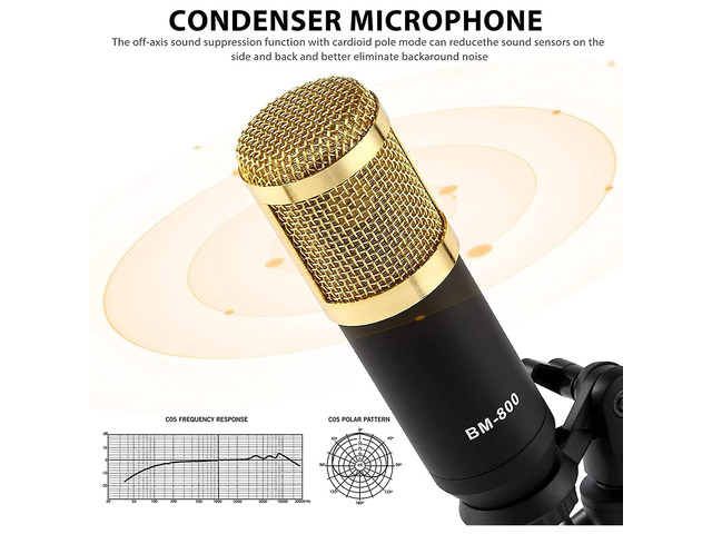 Podcast Equipment Bundle, Bm-800 Mic Kit With Live Sound Card, Condenser Pc Gaming Mic With Tripod Stand And Professional Audio Mixer, Prefect For...