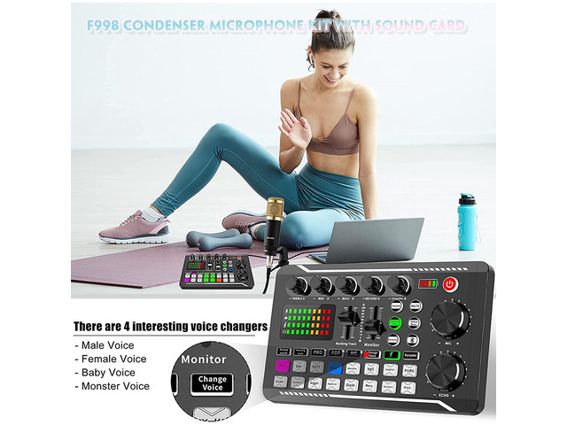 Podcast Equipment Bundle, Bm-800 Mic Kit With Live Sound Card, Condenser Pc Gaming Mic With Tripod Stand And Professional Audio Mixer, Prefect For...