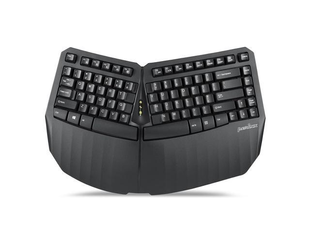Periboard-613B Mini Wireless Ergonomic Split Keyboard With Dual 2.4G And Bluetooth Mode - Compatible With Windows 10 And Mac Os X System - Black.