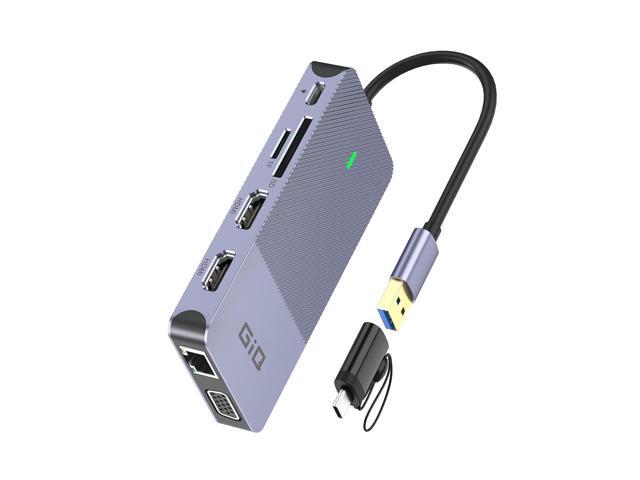 Zell Usb Docking Station Usb C Hub Usb 3.0 To Dual Vga Adapter Triple Display Usb C Laptop Docking Station Dual Display Compatible With Macbook M1...
