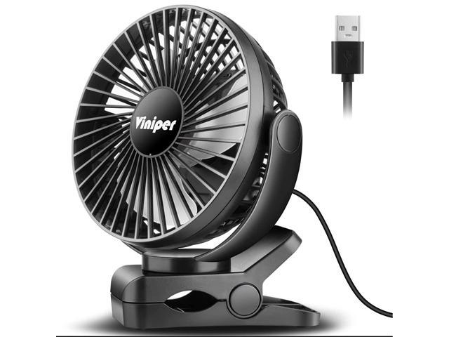 6 Inch Usb Clip On Fan, Portable Small Desk Fan: 360° Rotation, 3 Speeds Wind Table Fan, Quiet Powerful For Home,Office (Usb Powered Fan Not. photo