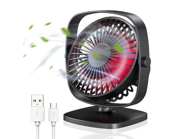 Small Desk Fan, Portable Mini Fan For Bedroom Usb Personal Rechargeable Battery Operated Table Cooling Fan 3 Speed 360°Rotation For Baby Home. photo