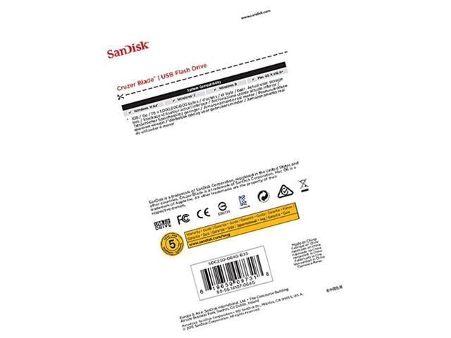 SanDisk Cruzer Blade 64GB USB 2.0 Flash Drive- SDCZ50-064G-B35 64 GB