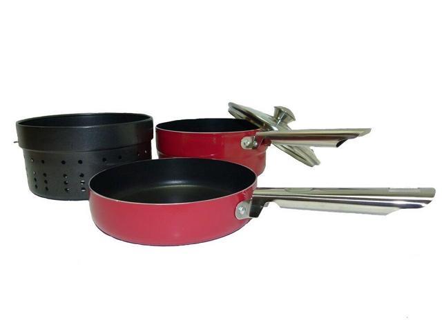Gibson Glanford 4 Piece Stackable Aluminum Cookware Set RED photo