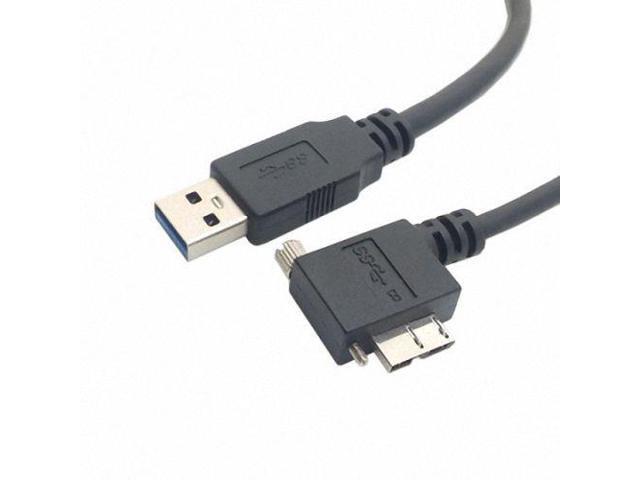 Xiwai USB 3.0 A Male to Micro B Left Angled 90 Degree Cable With Locking Screws for Nikon D800 D800E D810 15ft 5m
