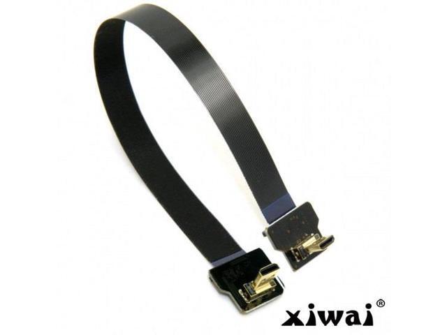 Xiwai CYFPV 90 Degree Down Angled FPV Micro HDMI Male to Up Angled Micro HDMI FPC Flat Cable 10cm for FPV HDTV Multicopter Aerial Photography