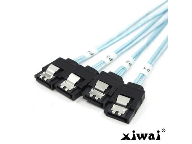 Xiwai Mini SAS SFF-8643 Host Internal to 4 SATA 7pin Target Hard Disk 6Gbps Data Server Raid Cable 1m