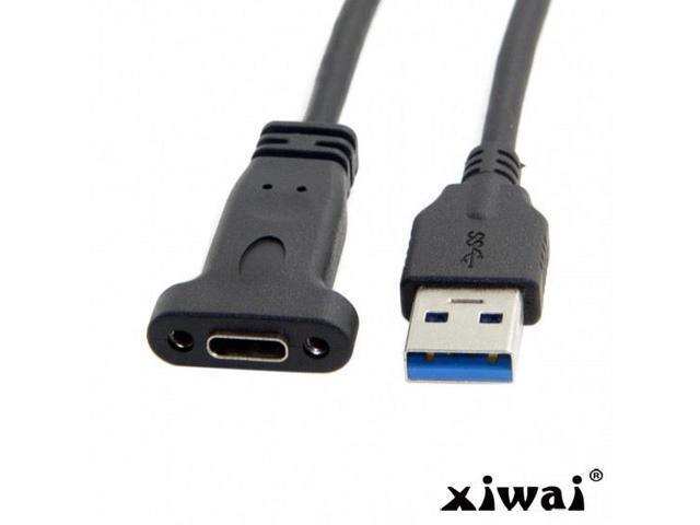 Xiwai USB-C Type C Female to USB 3.0 A Male Data Cable USB 3.1 20cm with Panel Mount Screw Hole