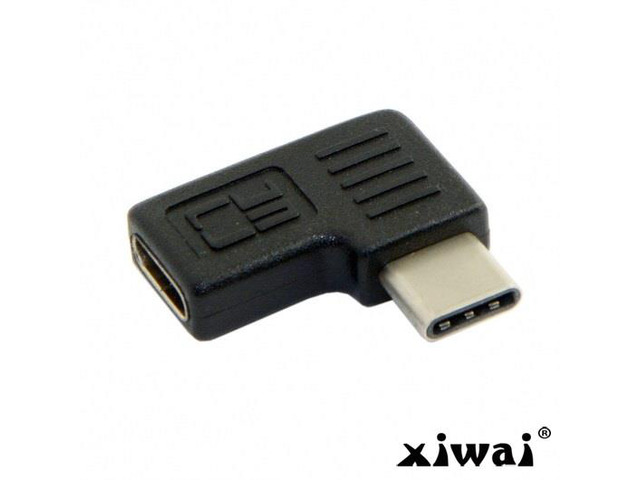 Xiwai 90 Degree Right Left Angled USB 3.1 Type-C Male to Female Extension Adapte