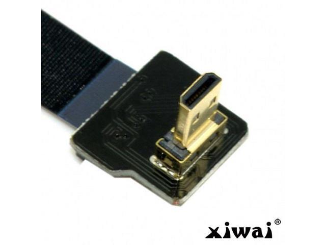 Xiwai CYFPV 90 Degree Down Angled FPV Micro HDMI Male to Up Angled Micro HDMI FPC Flat Cable 10cm for FPV HDTV Multicopter Aerial Photography