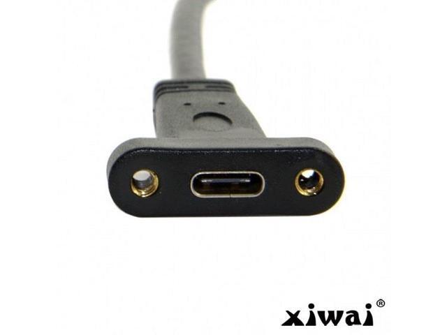 Xiwai Front Panel Header USB 3.1 to USB-C Type-C Female Extension Cable 40cm with Panel Mount Screw