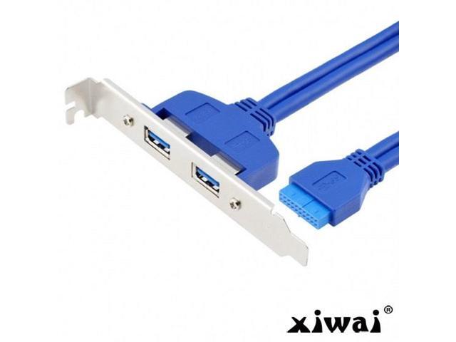 Xiwai Internal 2Pin USB 3.0 Female Mount panel to Motherboard 20pin cable with PCI bracket
