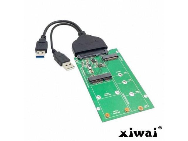 Xiwai USB 3.0 to SATA 22pin 2.5' Hard Disk to 2 in 1 Combo Mini PCI- E 2 Lane M.2 NGFF & mSATA SSD Adapter Converter