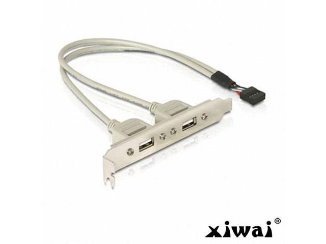 Xiwai PCI USB 2.0 A type Female Screw to Motherboard 9p header cable with bracket