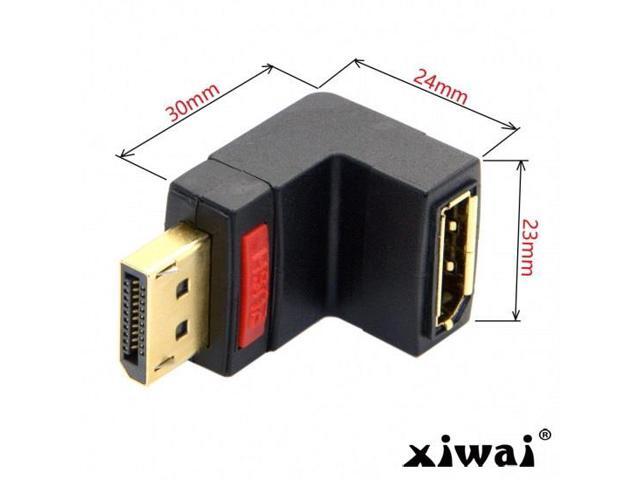 Xiwai Up Angled 90 Degree DP DisplayPort Male to Female Extension Adapter