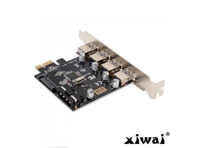 Xiwai 4 Ports PCI-E to USB 3.0 HUB PCI Express Expansion Card Adapter 5Gbps for Motherboard