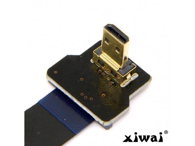 Xiwai CYFPV 90 Degree Down Angled FPV Micro HDMI Male to Up Angled Micro HDMI FPC Flat Cable 10cm for FPV HDTV Multicopter Aerial Photography