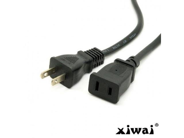 Xiwai USA Outlet Saver Power Extension Cord Cable 2-prong 2 Outlets for NEMA 1-15P to NEMA 1-15R 50cm