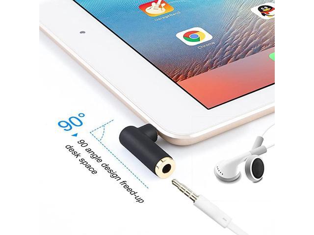 Angle 35mm Audio Adapter 18 TRRS Stereo Headphone Connector Male to Female Compatible with Headset Tablets MP3 PlayersGame ControllerSpeakersBlack