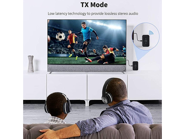 Bluetooth 5.0 Transmitter Receiver, 2-in-1 Wireless 3.5mm Adapter, Low Latency Bluetooth Audio Adapter for Wired Speakers, Headphones,Car,iPod,...