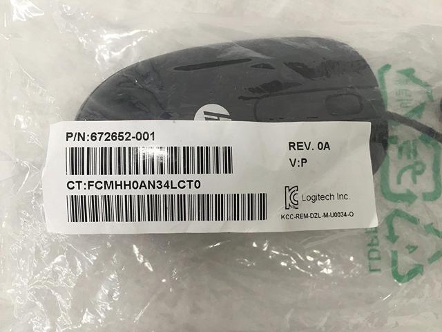 Genuine HP USB 2-Button Optical Mouse P/N: 672652-001