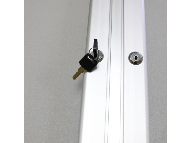 Ghent PA34896VX-193 3 Door Enclosed Vinyl Bulletin Board with Satin Frame - 96' x 48' - Silver Surface, Satin Aluminum Frame