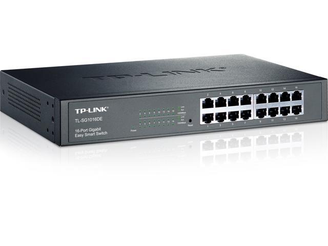 TP-Link 16-Port Gigabit Ethernet Easy Smart Managed Switch Unmanaged Plus Plug and Play Desktop/Rackmount Metal Fanless Limited Lifetime...