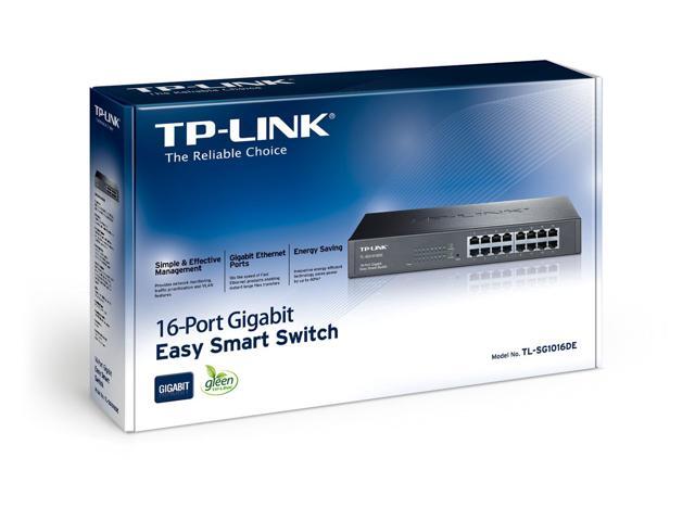 TP-Link 16-Port Gigabit Ethernet Easy Smart Managed Switch Unmanaged Plus Plug and Play Desktop/Rackmount Metal Fanless Limited Lifetime...