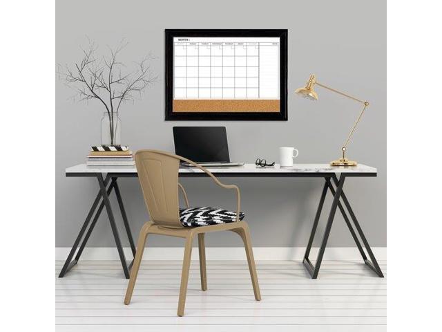 Quartet Combination Magnetic Whiteboard Calendar & Corkboard 23x17 Black