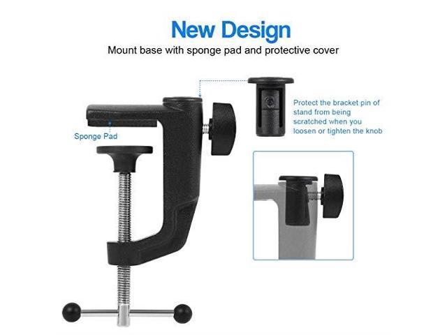 Microphone Stand Sturdy Swivel Mount Studio Suspension Mic Clip Adjustable Boom Studio Scissor Arm Spring Builtin Stand for Blue Yeti Snowball...
