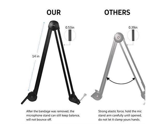 Microphone Stand Sturdy Swivel Mount Studio Suspension Mic Clip Adjustable Boom Studio Scissor Arm Spring Builtin Stand for Blue Yeti Snowball...