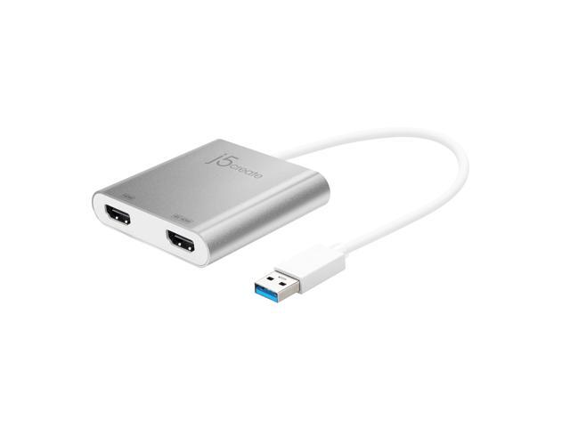 j5create - USB 3.0 to Dual HDMI Multi-Monitor Adapter - Silver - image 4