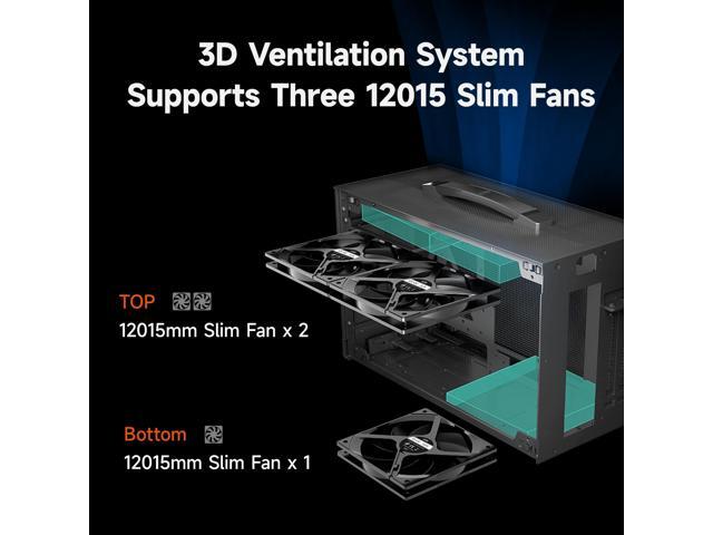 PCCOOLER CPS K101 MESH PC Case, Portable Desktop Mini ITX Case, Four-side SPCC Mesh Panel, 3 x 12015 Fans Pre-installed, Clip-on Quick Release Side...